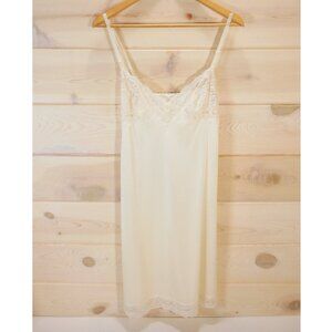 Vintage Vassarette Underneath It All Full Slip Lace Dress USA Cream size 38F